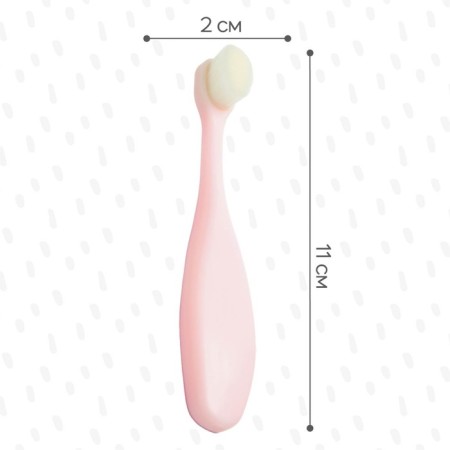 Baby toothbrush with soft bristles, nylon, pink color-2