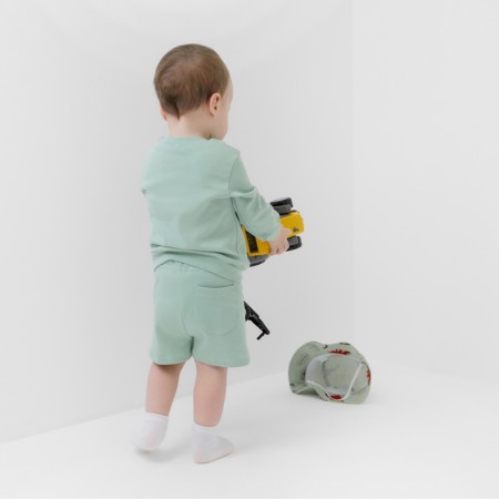 Kidsa (sweatshirt, shorts) minku, green color, height 86-92 cm-4