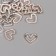 Decor for creativity plastic "Heart with rhinestones" gold set of 20 pcs 1.5x1.5x0.4 cm