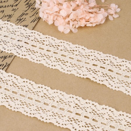 Knitted lace, 55 mm × 10 ± 1 m, beige color-1
