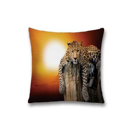 Decorative pillowcase "Leopard at sunset", on a zipper, size 45x45 cm