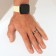 Ring "Japan" eyes, black color in silver, 19 size