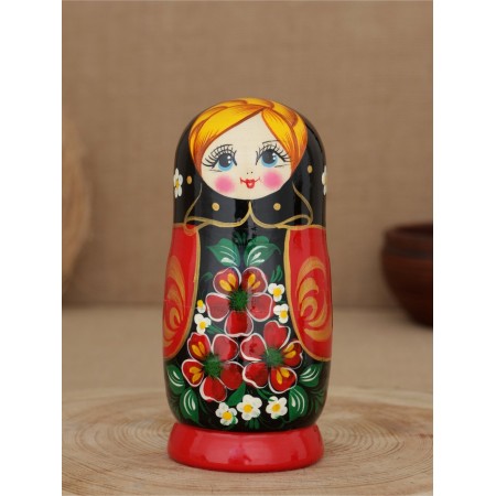 Nesting doll "forget -me -not black scarf" 5 puppet-2