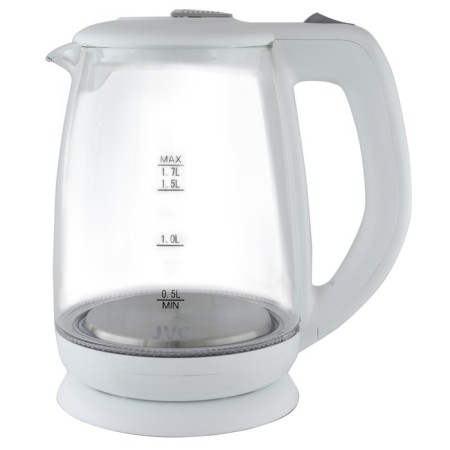 Electric kettle JVC JK-KE1518, glass, 2200 watts, 1.7 l, white