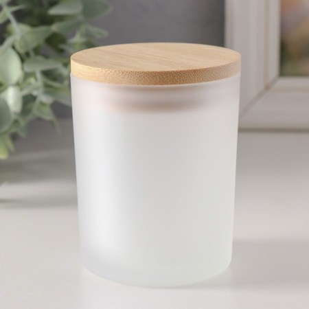 Bank for suppositories glass with a white semi -duma lid 220 ml 7x7x8.4 cm