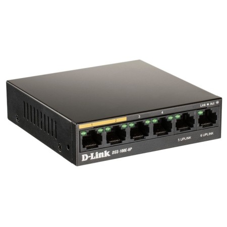 D-Link DSS-100E-6P/A1A 6x100MB 4POE+ 55W Unguided swing switch-1