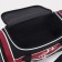 Sports bag, 3 parts on zippers, external pocket, black/red color