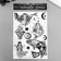 Tattoo on the body Black Mermaids and Stars 21x15 cm