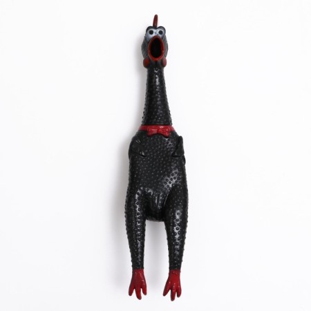Brying toy "thoughtful chicken XL" for dogs, 41 cm, black-1