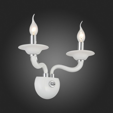 Sconces st. SL1112.501.02. Serenatta. 2x40 watts, E14, 35x37 cm, chromium color, white-10