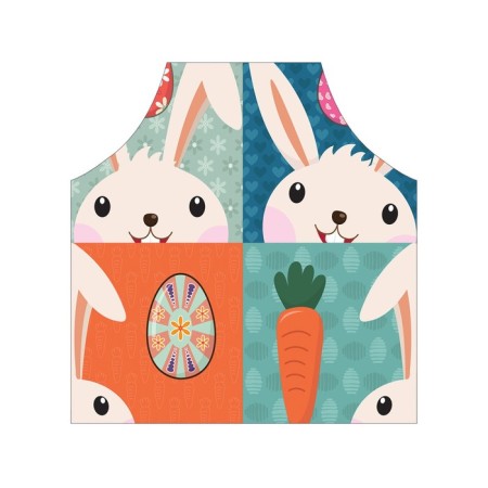 Apron kitchen with a photo print "Easter hares", adjustable, size OS-2