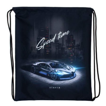 A bag for shoes 430 x 340 mm, Stavia (600D density with a water-repellent pu-propeller) "machine", black/blue-1