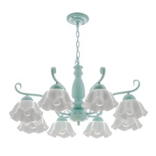 Luracia chandelier 8he27 40W green-white 88x88x37-72 cm Bayerlux