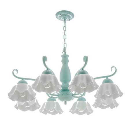 Luracia chandelier 8he27 40W green-white 88x88x37-72 cm Bayerlux