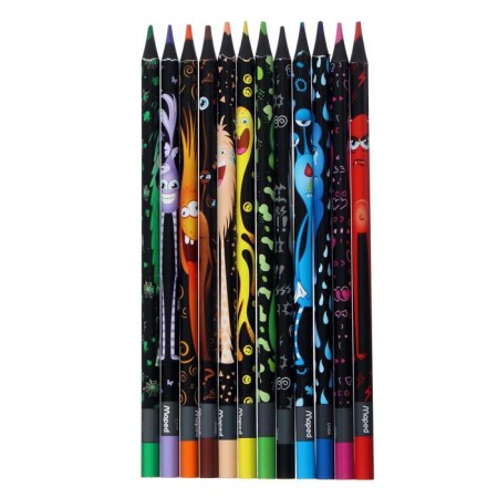 Color pencils 12 colors Maped Color’Peps Black Monster, plastic-1