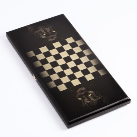 NARDS "Panther", wooden board 50 x 50 cm, with a field for playing checkers-1