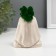 Concrete Kashpo "Pharaoh Skeleton" with moss 10x8.5 cm white (moss green stabilized)