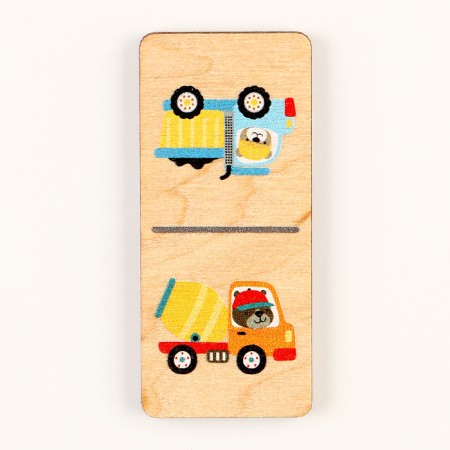 Domino wooden "Transport" 28 chips 60x27 mm-3
