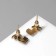 Emall earrings "Devil" heart, red color in black gold