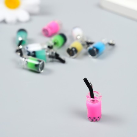 Decor for creativity Glass, plastic "Jars with a smoothie with a loop" mix 1x1x2.4 cm-1