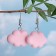 Earrings Metal "Cloud" air, pink color