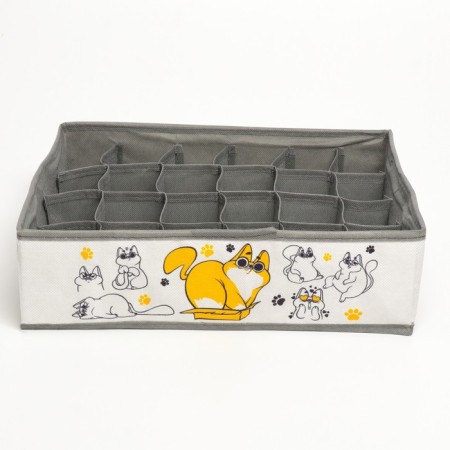 Organizer for storage, coffee for linen 24 cells "Cat", 35 x 30 x 10 cm.-1