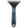 A self-cleaning Delight, with a button, medium, 65 tooth, black and blue