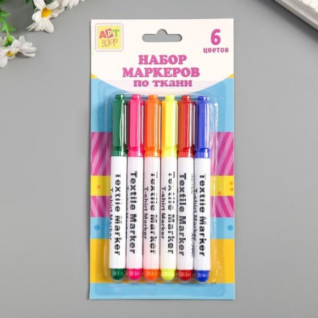 Permanent markers in fabric (set of 6 pcs) "multicolor"