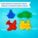 Set for playing sand, bucket, scoop, watering can, 4 molds, mix colors