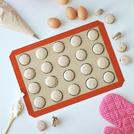 Reinforced rug of the Dolyana "Macaron", silicone, 42 × 29.5 cm, beige color-1