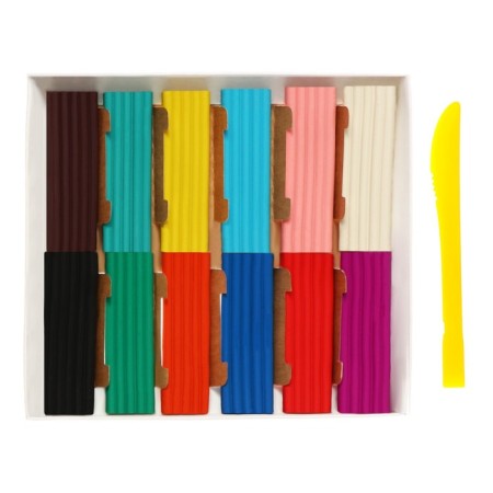 Plasticine multi-bullets "Cheburashka", 12 colors, 144g, with a stack, cardboard-2