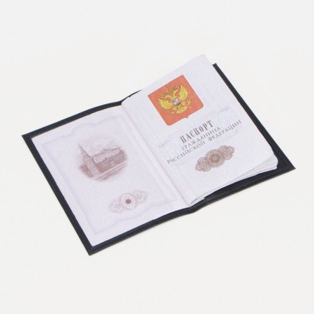 Passport cover, card for cards, black color-4