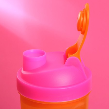 Sports shaker with a bowl for protein, ORNANNAZH-pink, 500 ml-6