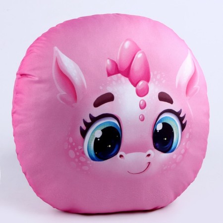 The pillow is round "Dracos", pink-1