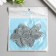Decor for creativity Textile Embroidery "Silver butterfly" double wings 3.7x4.5 cm