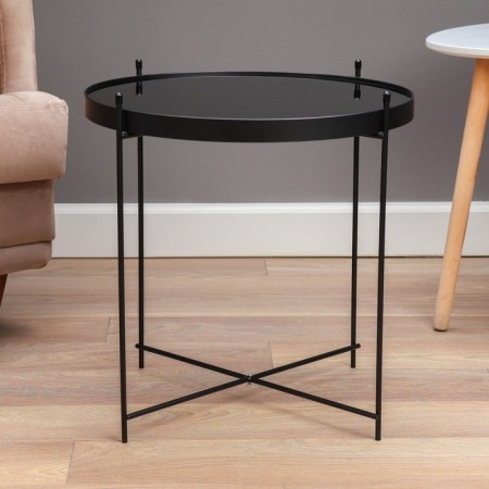 Lava Coffee table YS-8483-48, black, glass 48x48 cm-2