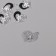 Decor for creativity metal, rhinestones "Heart with flower" silver, black 2x1.7x0.3 cm