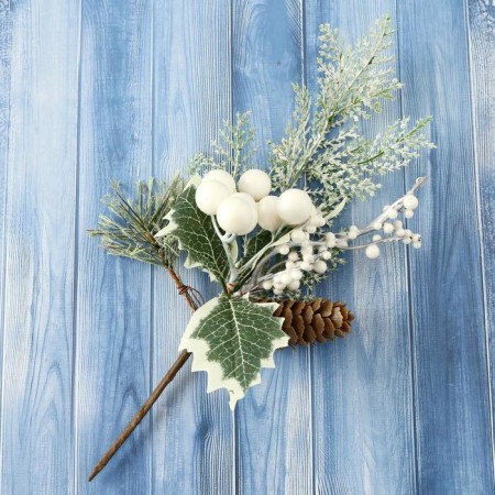 Decor "Winter charm" bumps balls Greens, 22 cm-2