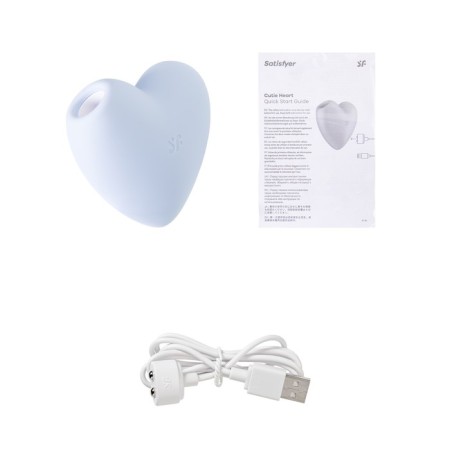Vacuum-wave contactless stimulator of the Satiffyer Cutie Heart, silicone, blue color-15