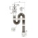 Hofrosiphon ORIO AS-30122, 1 1/2 "x40 mm, with a stainless grill d = 70 mm, l = 1500 mm, black