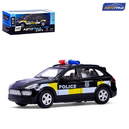 Metal car "Police jeep", inertial, light and sound, scale 1:43