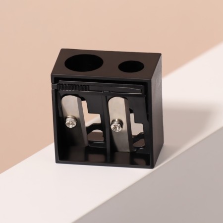 Cosmetic sharpener, with a lid, double, black color-5