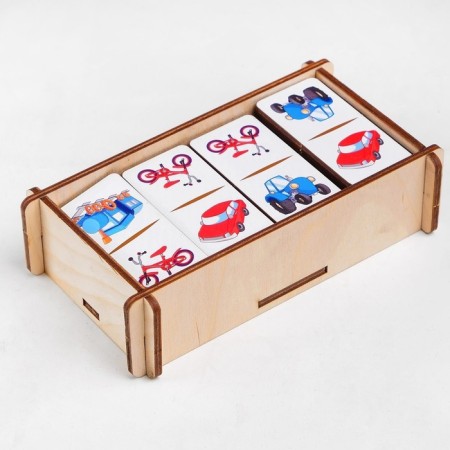 Domino "Transport", 28 elements, dick size: 3x6x0.4 cm-2