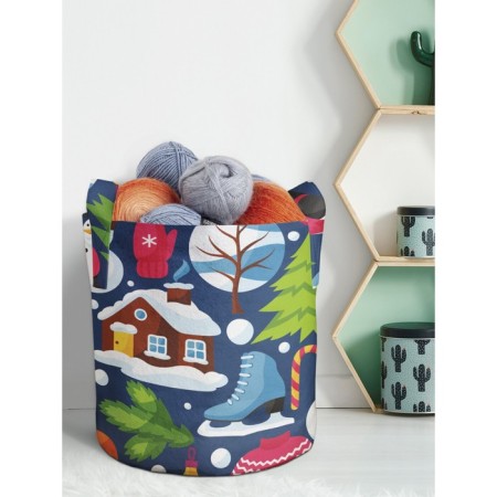 Textile bag "New Year's mood", for storing things and toys, size 30x30 cm, 18.9 liters