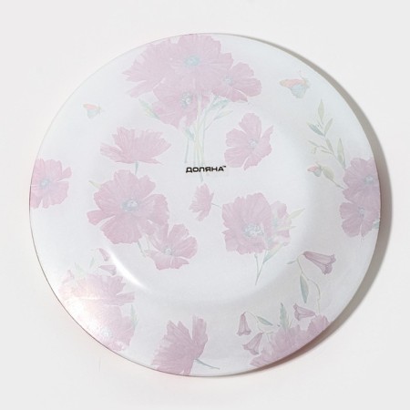 Plate Glass Dessert shade "Red poppies", D = 20 cm-3