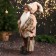Santa Claus "in a fur cap, gifts and sleds" 47 cm, brown