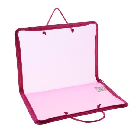A folder with A4 handles, 230 x 185 x 25 mm, lightning around, plastic, PT-112, "office", tinted, pink color-2