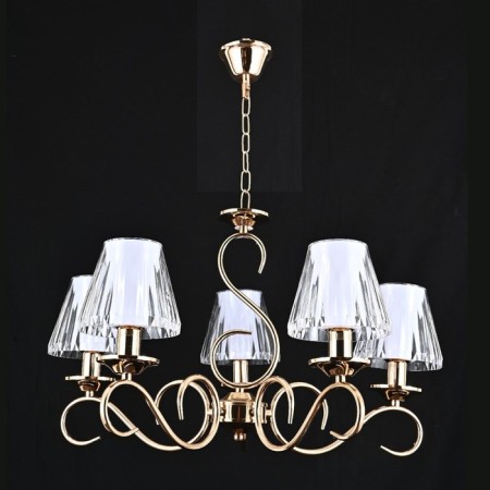 Lamp Ceiling Economy light 13155/5FGD WCL, 5x60W, E14, 92x60x60 cm, gold color