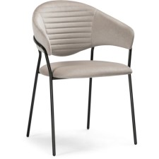 Chair on the metal frame Runso metal/velor, black/beige 57x56x82 cm