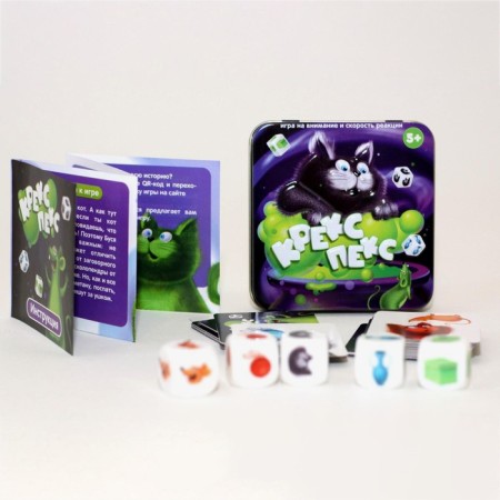 Board game "Plastic cubes. Crac Pex ", tin box-1